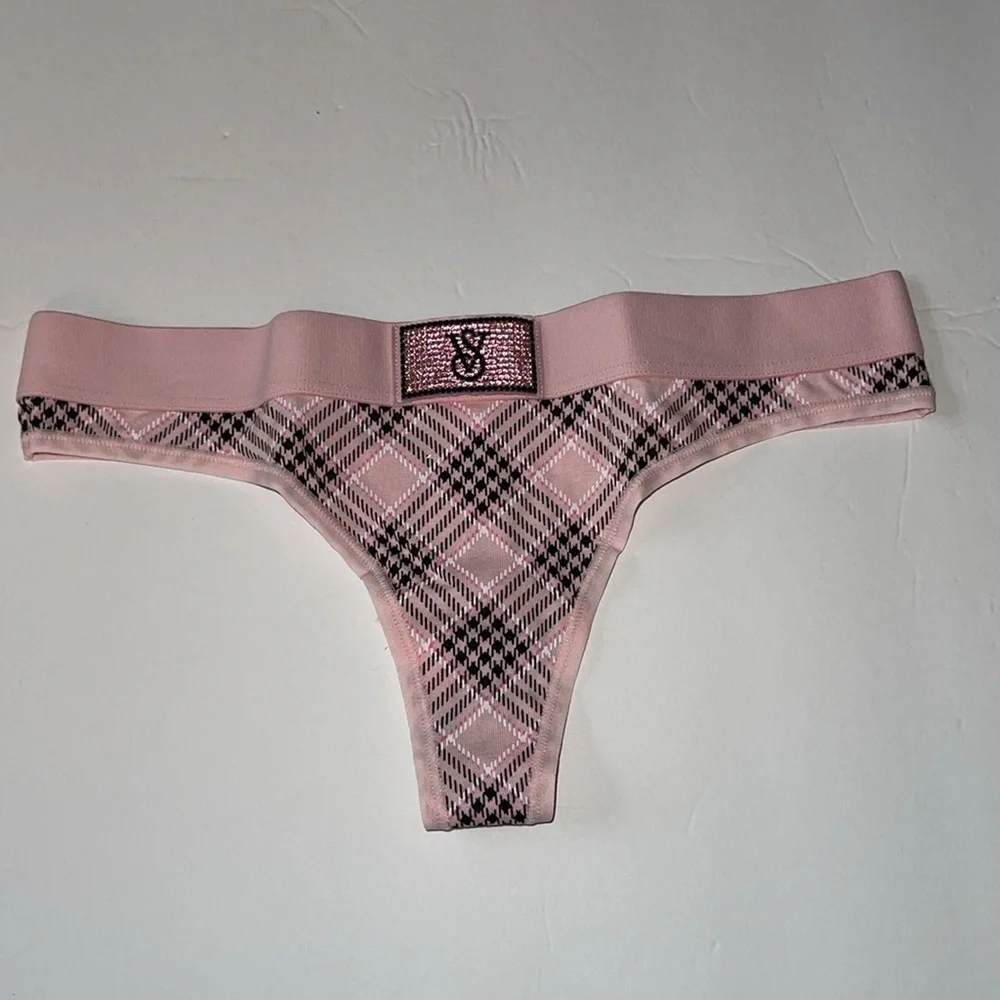 Victorias Secret Logo Cotton Shine Patch Thong Panty Underwear. NWT - Picture 6 of 11